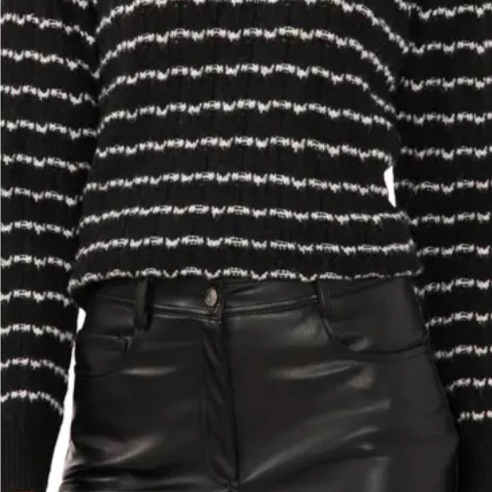 Chic Black and White Striped Sweater